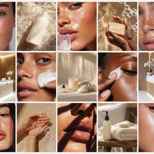 Aesthetic Skincare Stock Photos, 100 AI Beauty Images, Diverse Women Portraits for Esthetician Medspa & Beauty Salon Social Media Branding 画像 6