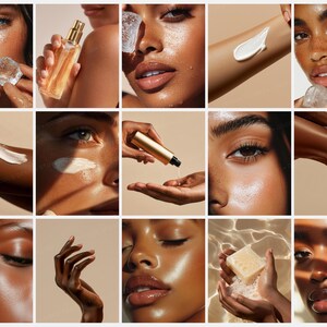 Aesthetic Skincare Stock Photos, 100 AI Beauty Images, Diverse Women Portraits for Esthetician Medspa & Beauty Salon Social Media Branding 画像 4