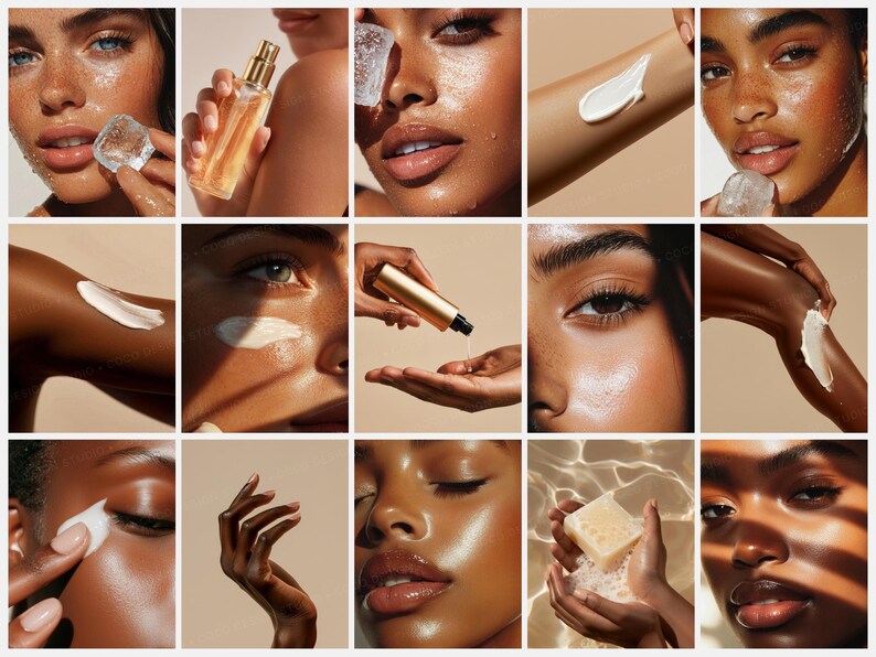 Aesthetic Skincare Stock Photos, 100 AI Beauty Images, Diverse Women Portraits for Esthetician Medspa & Beauty Salon Social Media Branding 画像 4