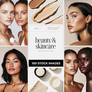 Diverse Skincare Stock Photos, Natural Beauty Portraits, Aesthetic Editorial Stock Images for Instagram, Beauty Salon & Esthetician Branding