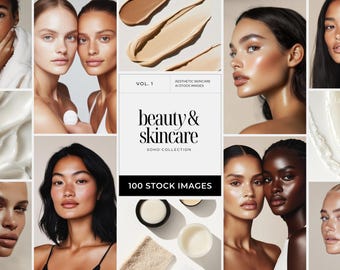 Diverse Skincare Stock Photos, Natural Beauty Portraits, Aesthetic Editorial Stock Images for Instagram, Beauty Salon & Esthetician Branding