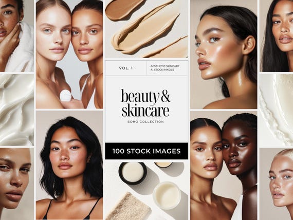 Diverse Skincare Stock Photos, Natural Beauty Portraits, Aesthetic Editorial Stock Images for Instagram, Beauty Salon & Esthetician Branding