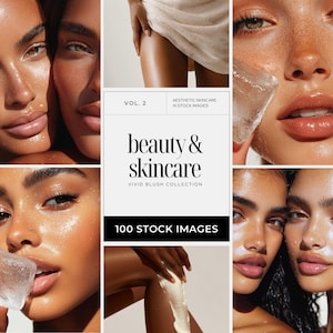 Skincare Stock Photos, 100 AI Aesthetic Beauty Images, Esthetician Medspa & Beauty Salon Branding, Skin Care Instagram Marketing Templates image 1