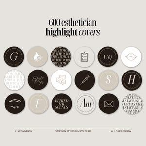 600 Esthetician Instagram Highlight Covers, Skincare Esthetician Template, Instagram Story Highlight Icons, Beauty Skincare Highlight Covers