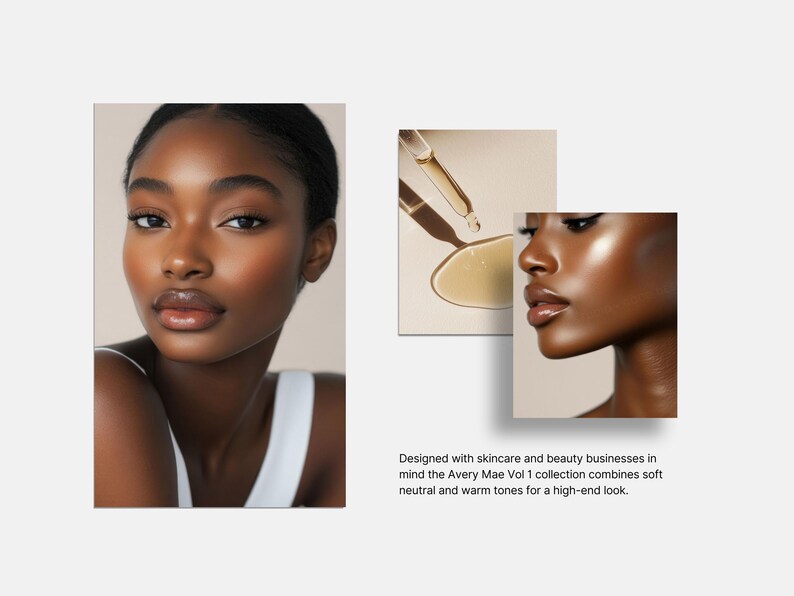 Melanin Skincare Stock Photos, Aesthetic Melanin Beauty Skin Care Stock Images for Esthetician Beauty Salon Social Media & Branding image 11