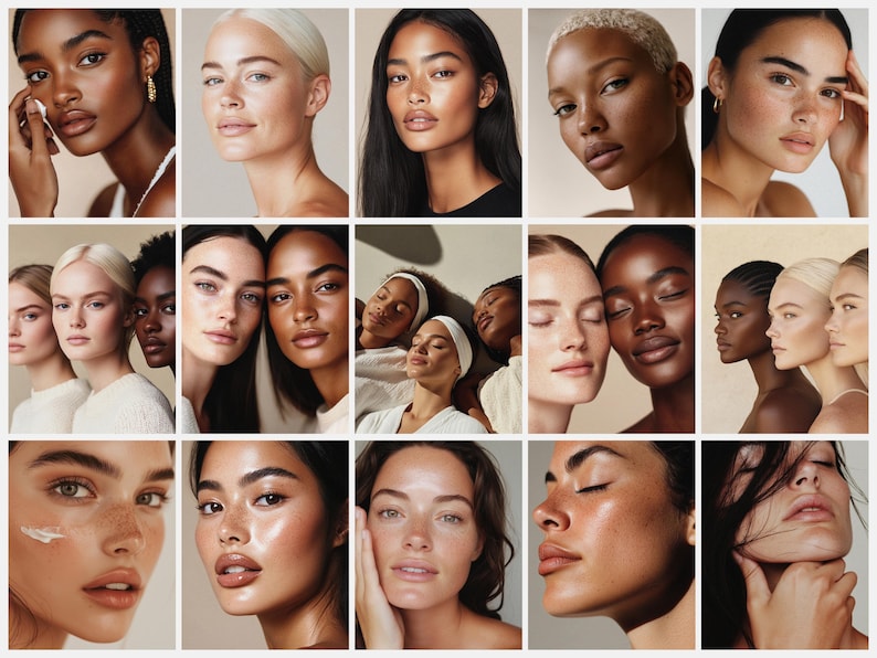 Diverse Skincare Stock Photos, Natural Beauty Portraits, Aesthetic Editorial Stock Images for Instagram, Beauty Salon & Esthetician Branding imagen 4