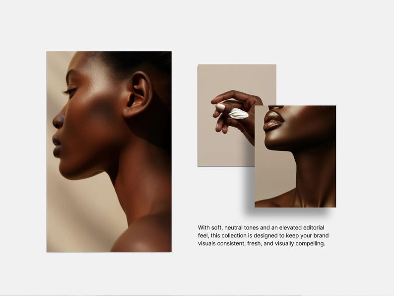 Melanin Skincare Stock Photos, Aesthetic Melanin Beauty Skin Care Stock Images for Esthetician Beauty Salon Social Media & Branding image 9