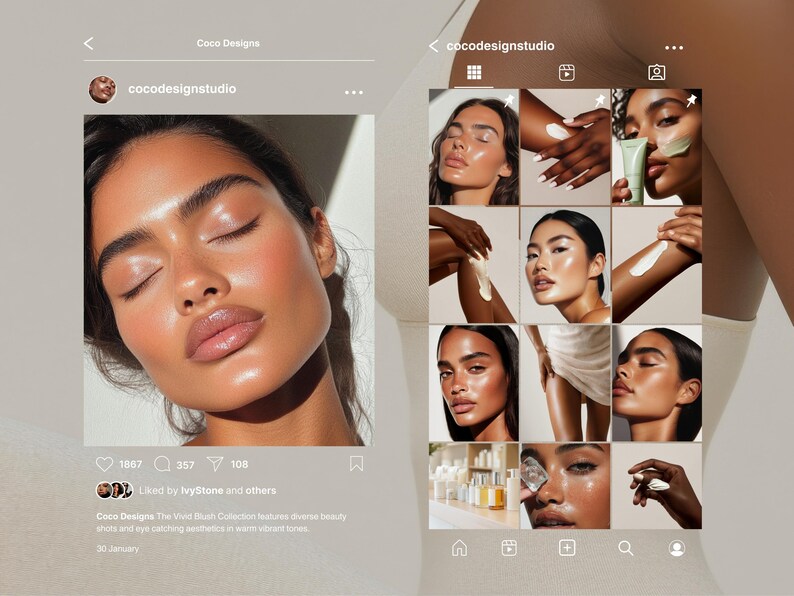 Skincare Stock Photos, 100 AI Aesthetic Beauty Images, Esthetician Medspa & Beauty Salon Branding, Skin Care Instagram Marketing Templates image 18