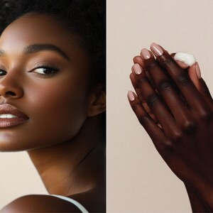 Melanin Skincare Stock Photos, Aesthetic Melanin Beauty Skin Care Stock Images for Esthetician Beauty Salon Social Media & Branding image 12