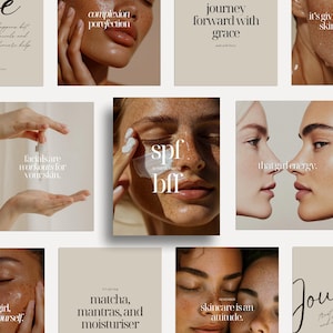 200 Skincare Quotes Instagram Templates, Esthetician Quote Posts Instagram Templates, Beauty Skincare Post Story Social Media Content Bundle