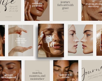 200 Skincare Quotes Instagram Templates, Esthetician Quote Posts Instagram Templates, Beauty Skincare Post Story Social Media Content Bundle