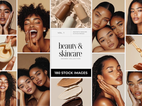 Aesthetic Skincare Stock Photos, Esthetician Social Media, Beauty Instagram Templates, Flawless Healthy Glowing Skin, AI Beauty Stock Images