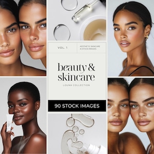 Aesthetic Skincare Stock Photos, Esthetician Social Media, Beauty Instagram Templates, Diverse Women Stock Images, AI Beauty Stock Images