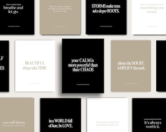 Instagram Quote Templates, Inspirational Minimalist Quotes, Instagram Post Story Quotes, Editable Canva Quote Templates, Instagram Templates