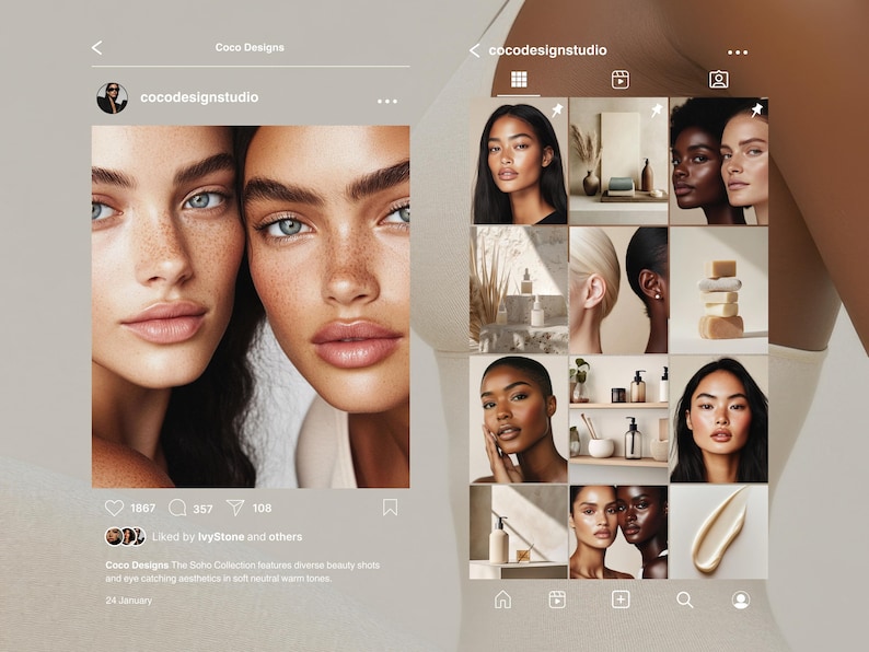 Diverse Skincare Stock Photos, Natural Beauty Portraits, Aesthetic Editorial Stock Images for Instagram, Beauty Salon & Esthetician Branding imagen 18