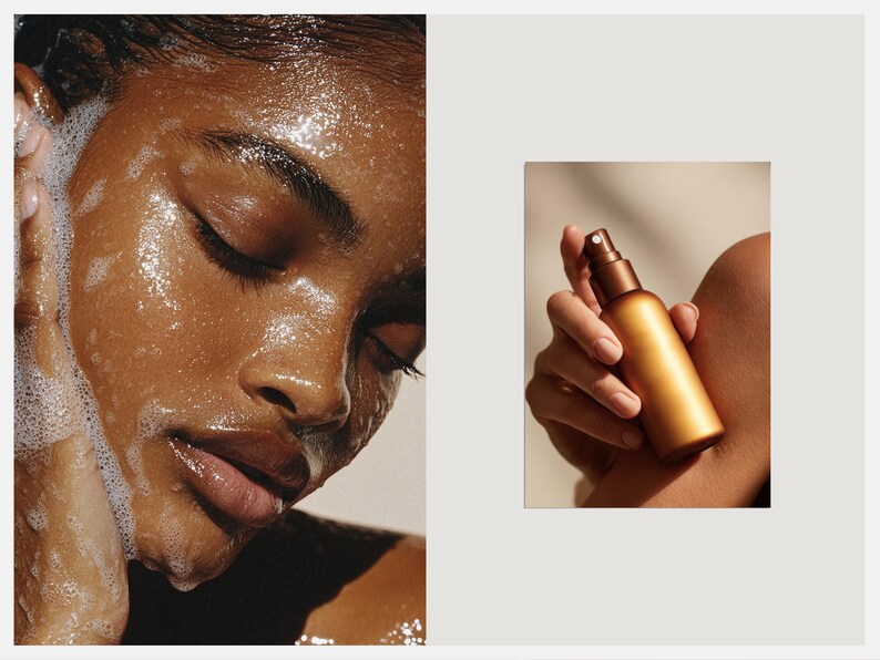 Aesthetic Skincare Stock Photos, 100 AI Beauty Images, Diverse Women Portraits for Esthetician Medspa & Beauty Salon Social Media Branding 画像 17