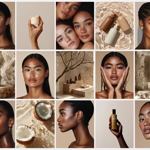 Aesthetic Skincare Stock Photos, Esthetician Social Media, Beauty Instagram Templates, Flawless Healthy Glowing Skin, AI Beauty Stock Images image 4