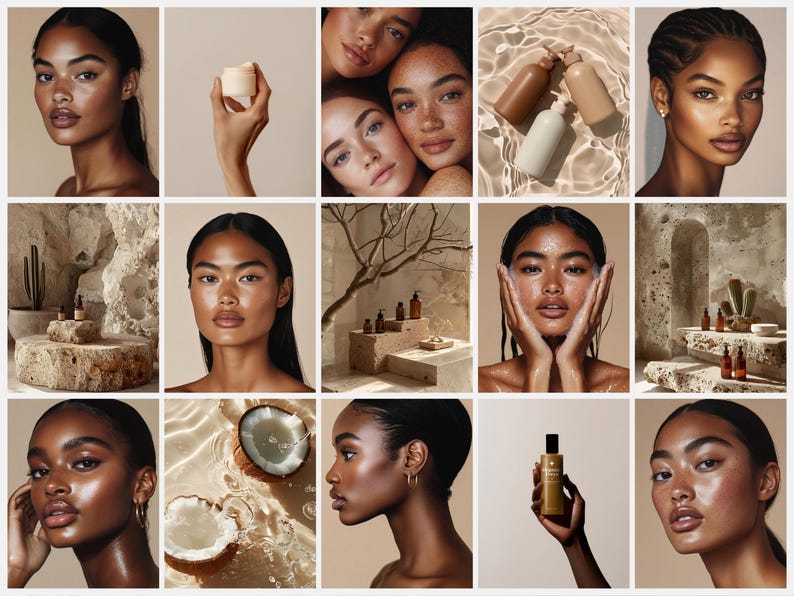 Aesthetic Skincare Stock Photos, Esthetician Social Media, Beauty Instagram Templates, Flawless Healthy Glowing Skin, AI Beauty Stock Images image 4