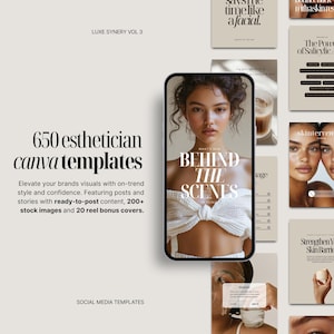 650 Esthetician Instagram Templates, Skincare Instagram Templates, Luxury Skincare Dermatologist Social Media, Medspa Posts Canva Templates