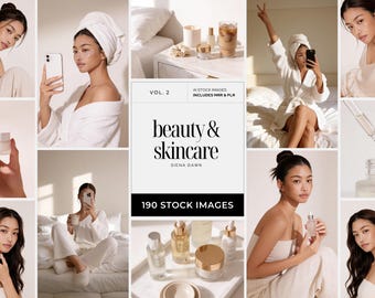 Natural Beauty Stock Photos, Korean Skincare Images, Aesthetic Lifestyle Skin Care Content, Luxury Instagram Stock Photos, PLR MRR Bundle