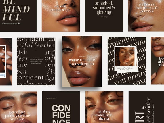 200 Skincare Quotes Instagram Templates, Esthetician Quote Posts Instagram Templates, Beauty Medspa Aesthetic Skincare Social Media Content
