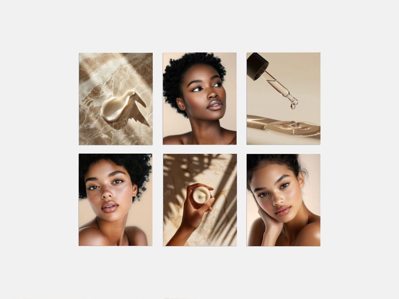 Melanin Skincare Stock Photos, Aesthetic Melanin Beauty Skin Care Stock Images for Esthetician Beauty Salon Social Media & Branding image 13