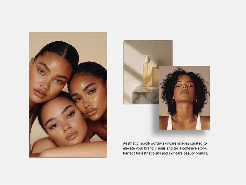 Aesthetic Skincare Stock Photos, Esthetician Social Media, Beauty Instagram Templates, Flawless Healthy Glowing Skin, AI Beauty Stock Images image 3