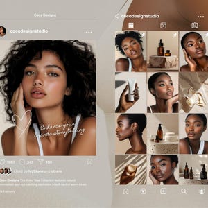 Melanin Skincare Stock Photos, Aesthetic Melanin Beauty Skin Care Stock Images for Esthetician Beauty Salon Social Media & Branding image 17