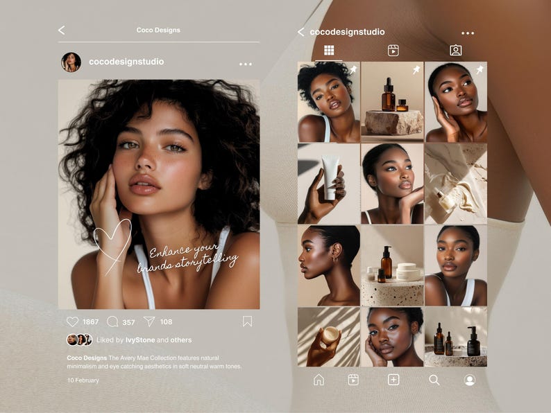Melanin Skincare Stock Photos, Aesthetic Melanin Beauty Skin Care Stock Images for Esthetician Beauty Salon Social Media & Branding image 17