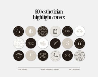 600 Esthetician Instagram Highlight Covers, Skincare Esthetician Template, Instagram Story Highlight Icons, Beauty Skincare Highlight Covers