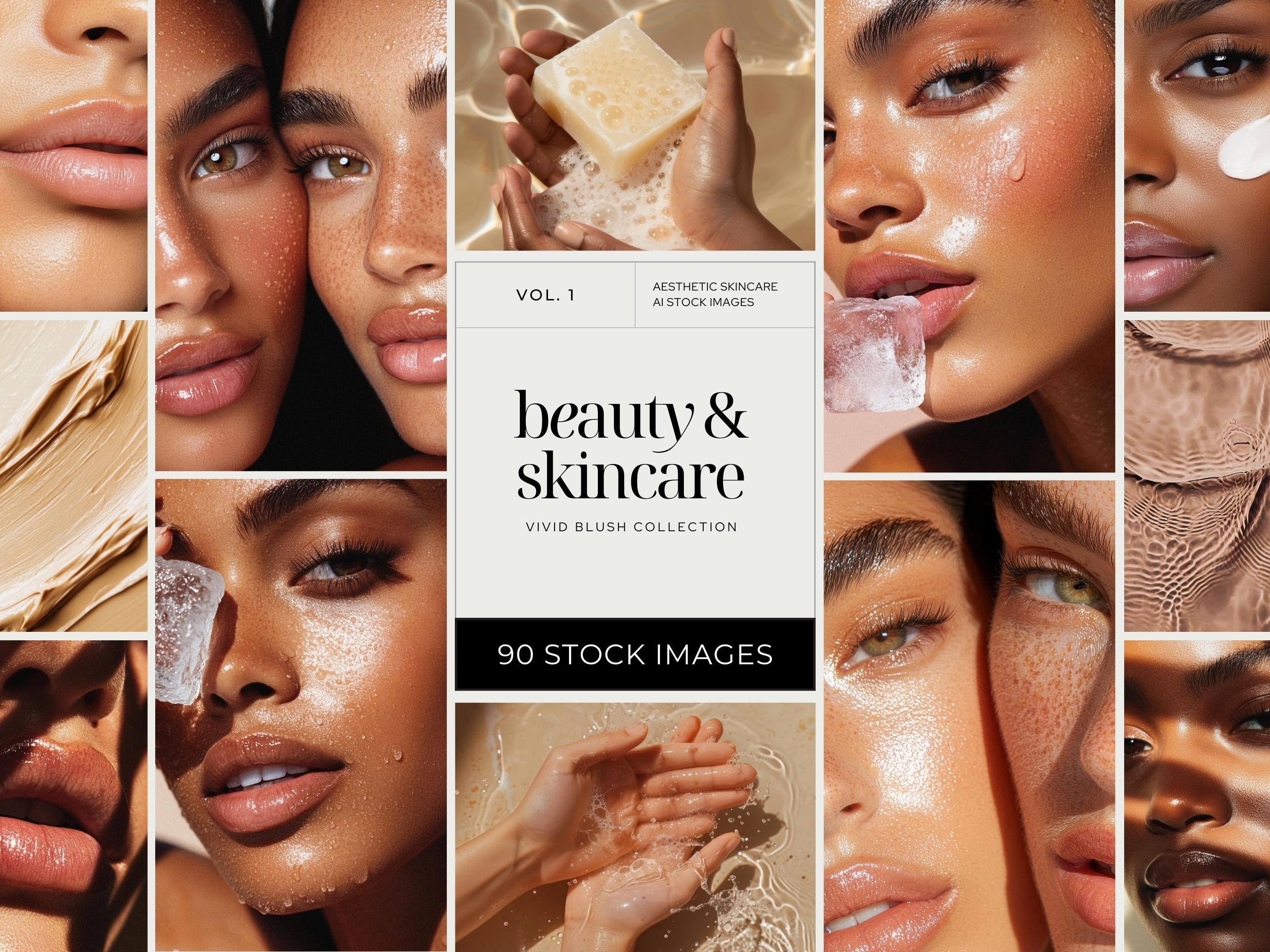 Aesthetic Skincare Stock Photos, Esthetician Social Media, Beauty Instagram Templates, Diverse Women Stock Images, AI Beauty Stock Images