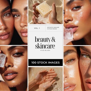 Aesthetic Skincare Stock Photos, 100 AI Beauty Images, Diverse Women Portraits for Esthetician Medspa & Beauty Salon Social Media Branding