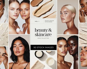 Aesthetic Skincare Stock Photos, Esthetician Social Media, Beauty Instagram Templates, Diverse Women Stock Images, AI Beauty Stock Images