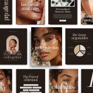650+ Skincare Instagram Templates, Esthetician Medspa Social Media Bundle, Editable Canva Post Story Templates, Instagram Highlight Covers