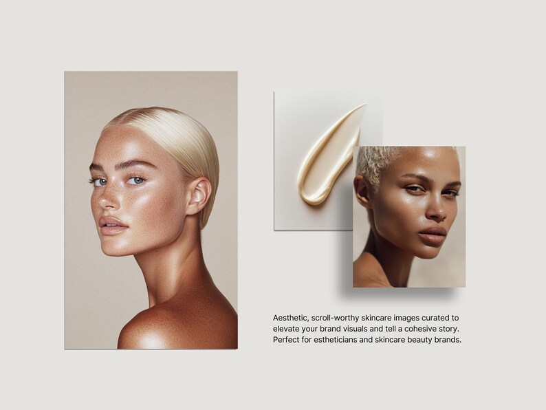 Diverse Skincare Stock Photos, Natural Beauty Portraits, Aesthetic Editorial Stock Images for Instagram, Beauty Salon & Esthetician Branding imagen 3