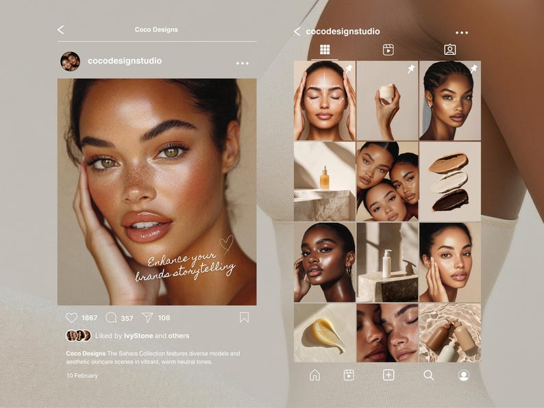 Aesthetic Skincare Stock Photos, Esthetician Social Media, Beauty Instagram Templates, Flawless Healthy Glowing Skin, AI Beauty Stock Images image 18