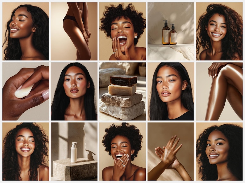 Aesthetic Skincare Stock Photos, Esthetician Social Media, Beauty Instagram Templates, Flawless Healthy Glowing Skin, AI Beauty Stock Images image 8