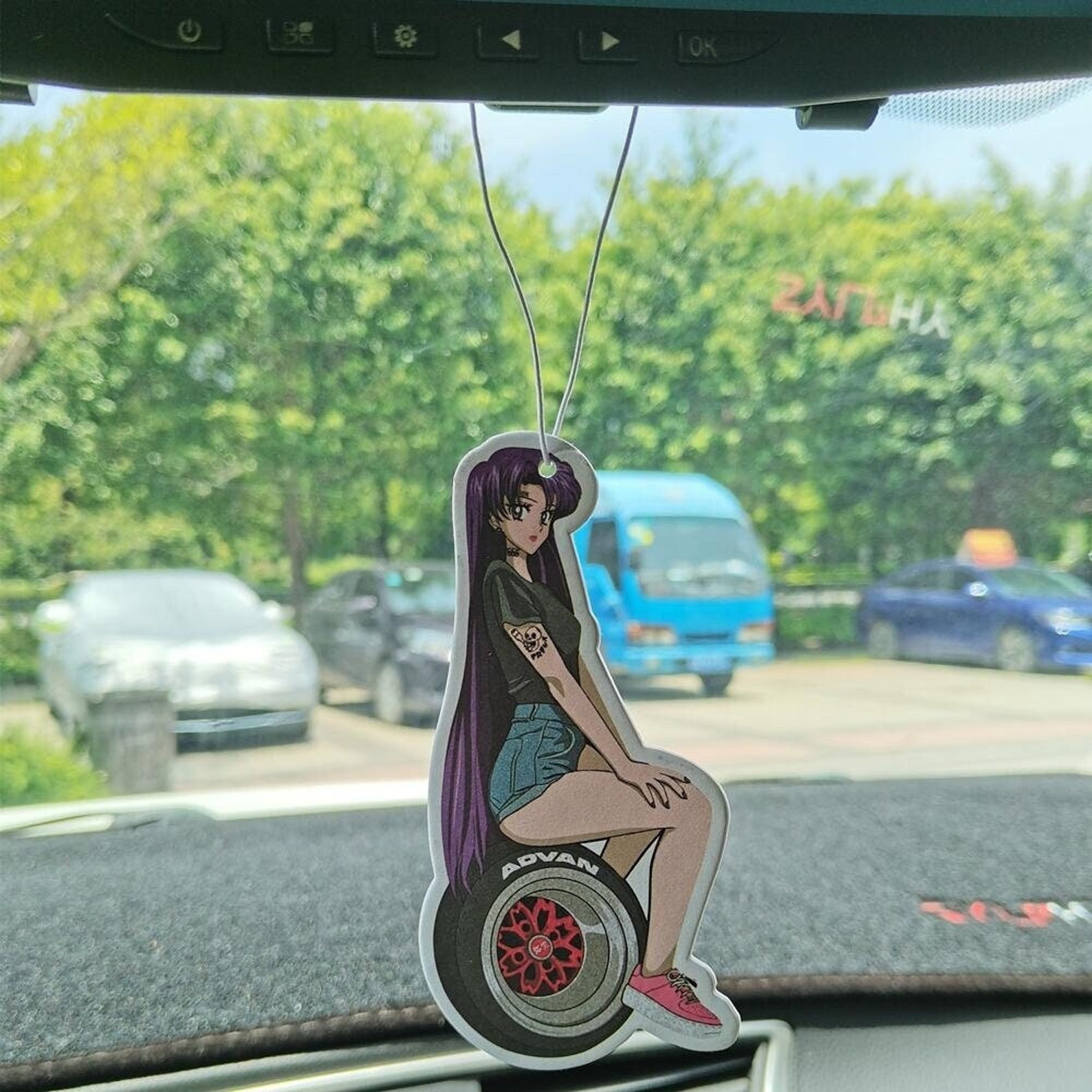 Cute Anime Girl Air Freshener JDM Culture Series Car Tire Girls Car