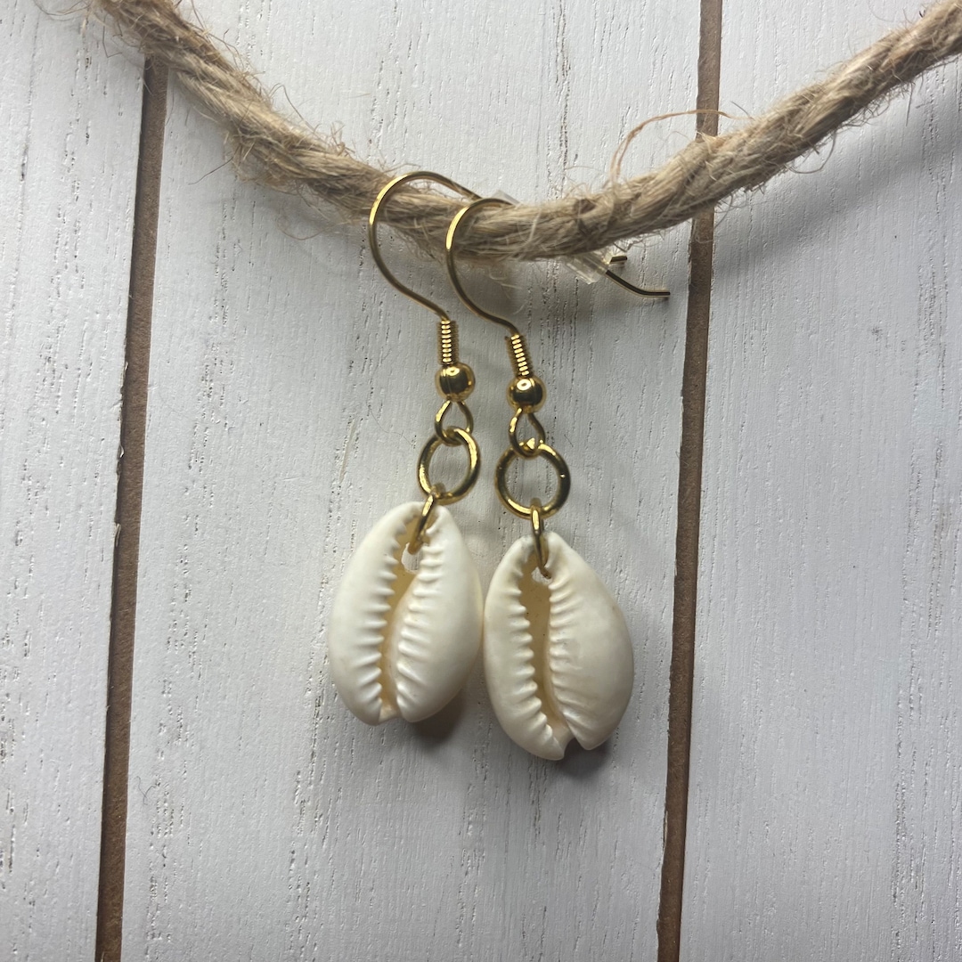 Native American Handmade Cowrie Shell Earrings Whitehorsewear - Etsy