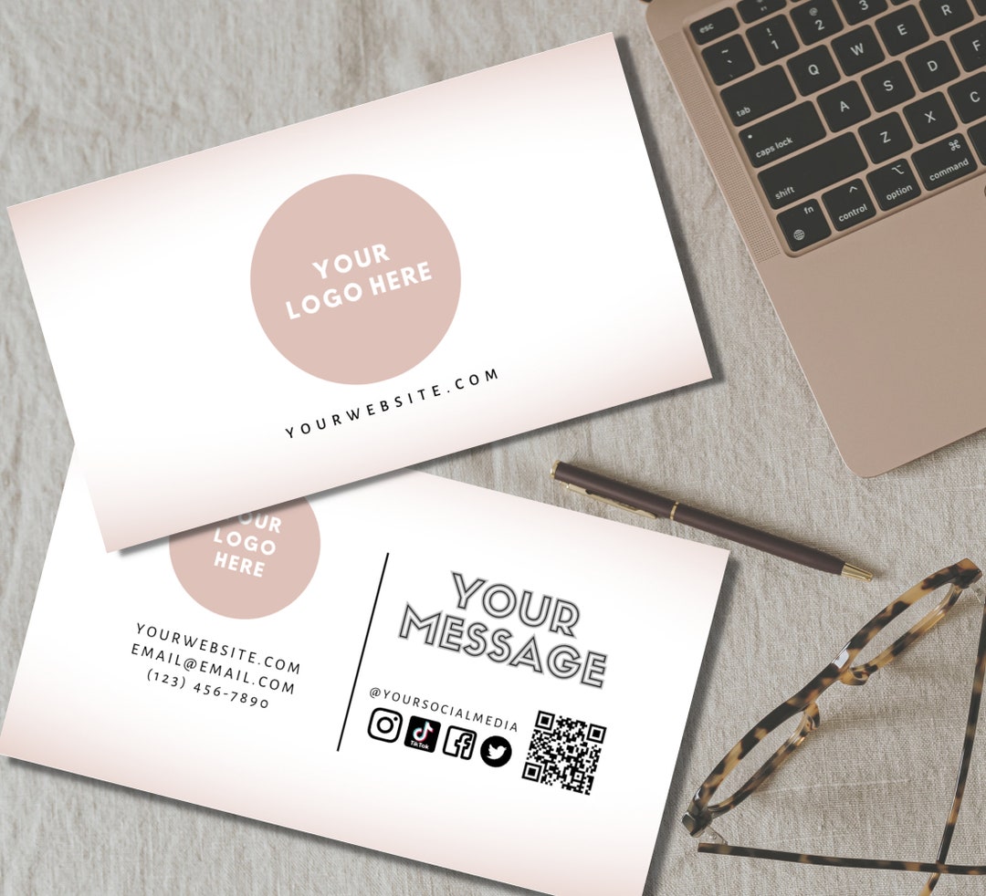 QR Code Business Card Template, Editable Business Card, Minimalist ...