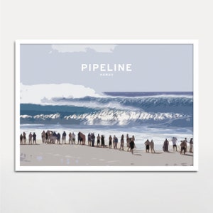 pipeline Surf Poster digitaler Download Ozean Wellen Surf Print Hawaii Wand Kunst Strand Dekor Wohnzimmer druckbare Vintage Surf Kinderzimmer Dekor