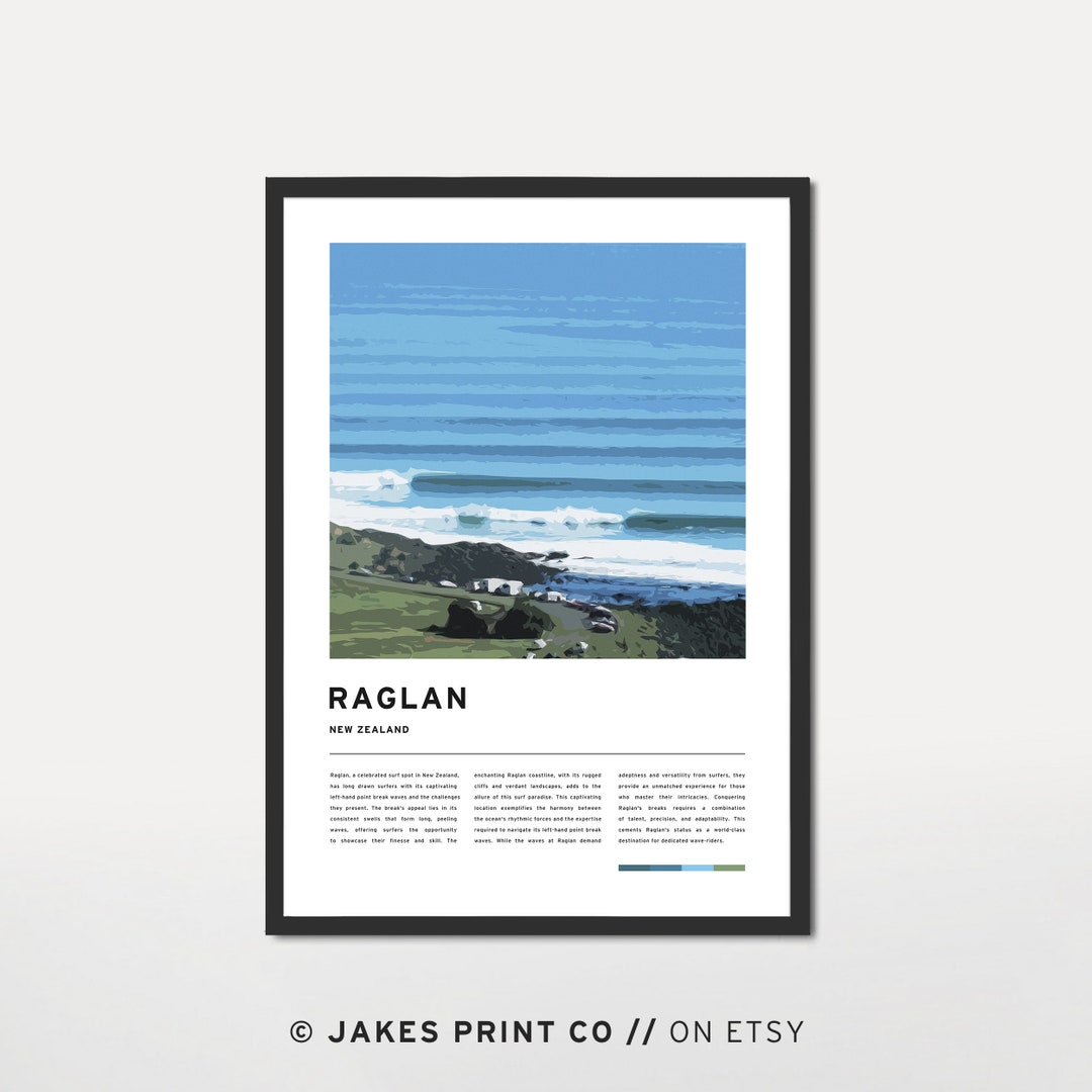 Raglan Surf Poster Printable Digital Download Beach Wall Art Print