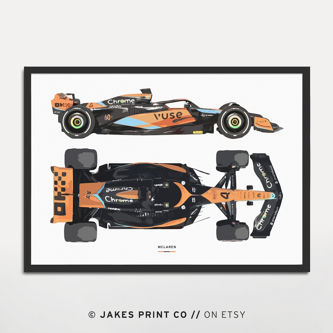 Mclaren Formula 1 Poster Digital Download Lando Norris Print F1 Wall Art Gift for Him F1 Poster