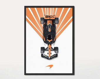 Minimalist McLaren Formula 1 Poster Digital Download Norris Piastri Print F1 Wall Art Gift For Him Nursery F1 Poster Vintage Retro Formula 1