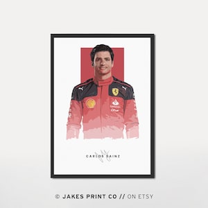 Carlos Sainz Formula 1 Poster Signature Digital Download Ferrari F1 ...