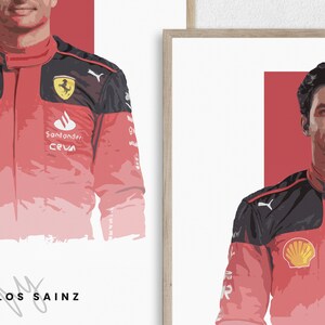 Carlos Sainz Formula 1 Poster Signature Digital Download Ferrari F1 ...