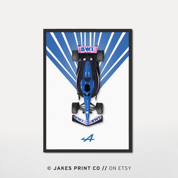 Minimalist Alpine Formel 1 Poster Digital Download Gasly Ocon Print F1 Wand Kunst Geschenk für ihn Kinderzimmer F1 Poster Vintage Retro Formel 1 Art