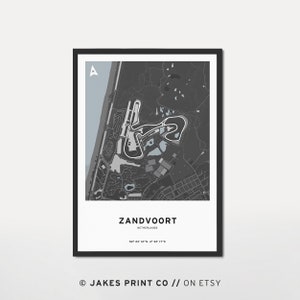 Zandvoort Formula 1 Track Poster Digital Download Print F1 Wall Art