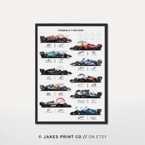 2023 Formula 1 Driver Signature Autographed Poster Portrait Digital Download Print F1 Wall Art Gift For Him F1 Poster Formula 1 Boys Room