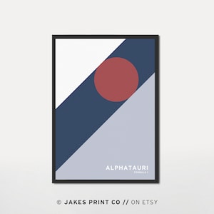 Minimalist Alphatauri Formula 1 Poster Digital Download Print F1 Wall Art Gift For Him Daniel Ricciardo F1 Poster Vintage Formula 1 Abstract